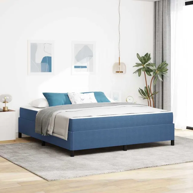 vidaXL Bedframe met matras Blauw 180 x 200 cm Stof