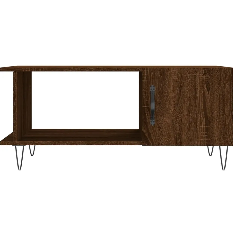 vidaXL Salontafel 90x50x40 cm bewerkt hout bruin eikenkleur