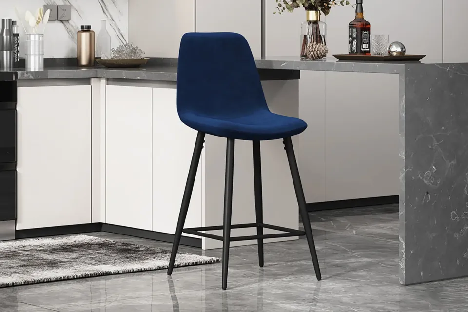 Barkruk Aylin donkerblauw blauw, foto 3