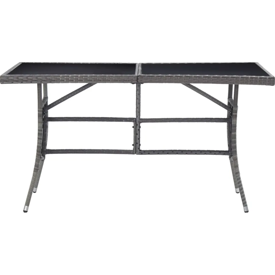 vidaXL Tuintafel 140x80x74 cm poly rattan grijs