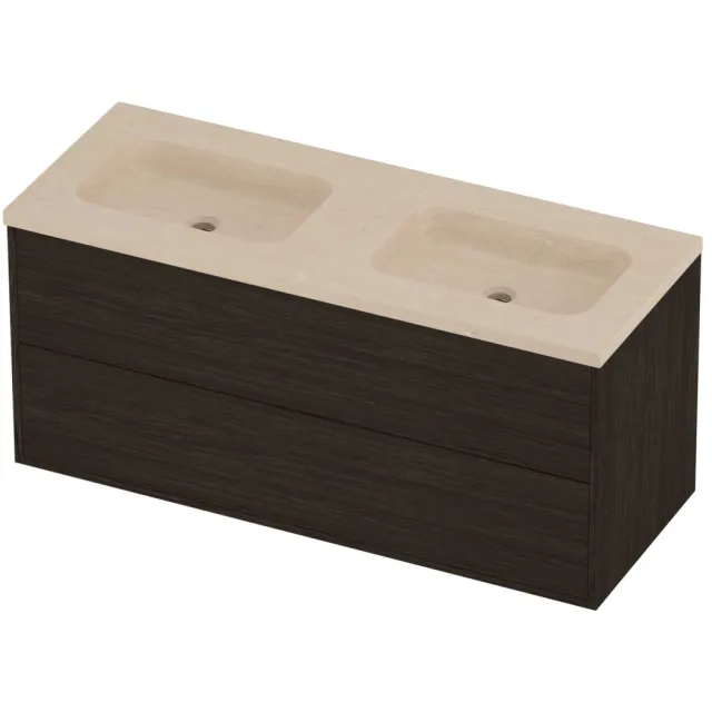 Proline Rollo Badmeubelset Hardsteen Elegant Symmetrisch 120x46x54 cm Sand Stone Mokka Oak Eiken