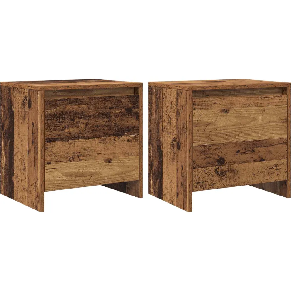 vidaXL Nachtkastje Oudhout 45 x 34 x 44,5 cm Bewerkt hout bruin, foto 3