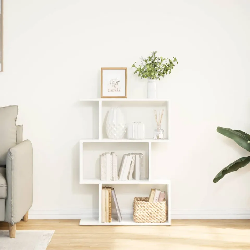 vidaXL Kamerverdeler Boekenkast 3-laags Wit 70x24x97 cm Bewerkt Hout, foto 2