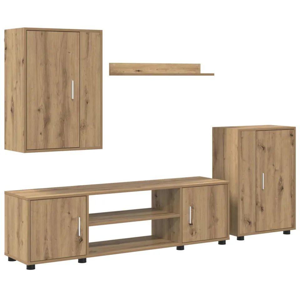 vidaXL Tv-meubelset 140 x 40 x 33 cm Artisan Eiken Bruin