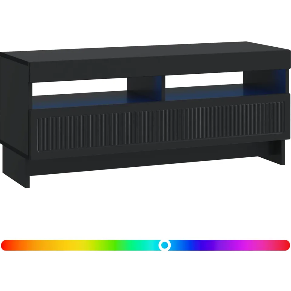 vidaXL LED tv-meubel EDE 100 x 35 x 43 cm Zwart Bewerkt hout, foto 3