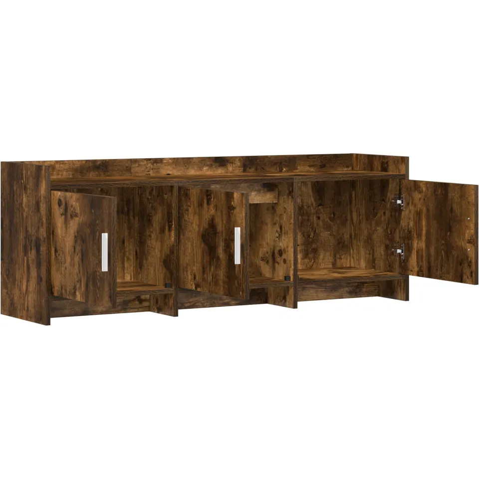 vidaXL TV-kast 130 x 33 x 47 cm Gerookt eiken Bewerkt hout, foto 4