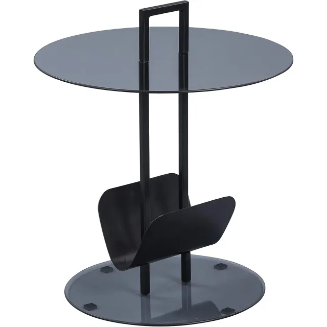 M2 Kollektion Hanko bijzettafel zwart met glas