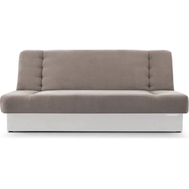AJE Meubles B.V. Zitsbank met slaapfunctie en opbergruimter, een bank voor de woonkamer, een slaapbank 192x92x85 cm - CYPRUS - Beige + Wit (Soro 13 + Soft 17)
