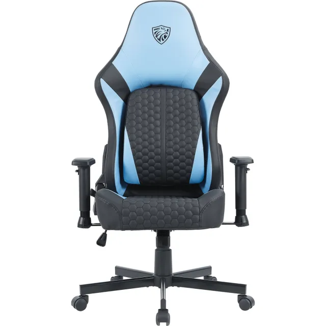 Devoko Bureaustoel - Ergonomische Bureaustoel - 2D-armleuningen - Koudschuim met hoge veerkracht - Verstelbare lendensteun (6° tot 35°) - Game Stoel met hoofdsteun - 150 kg - Zwart Blauw