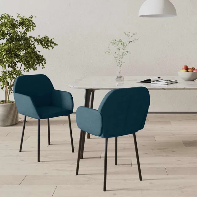 vidaXL Eetkamerstoelen 2 st fluweel blauw