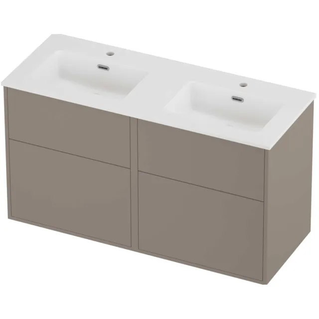 Proline Tribute Badmeubelset Porselein Elegant Voor Grepen 120x46x67 cm Mat White Clay Beige
