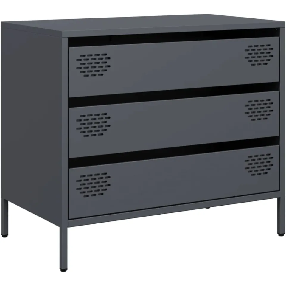 vidaXL Dressoir 68x39x58,5 cm koudgewalst staal antracietkleurig, foto 3