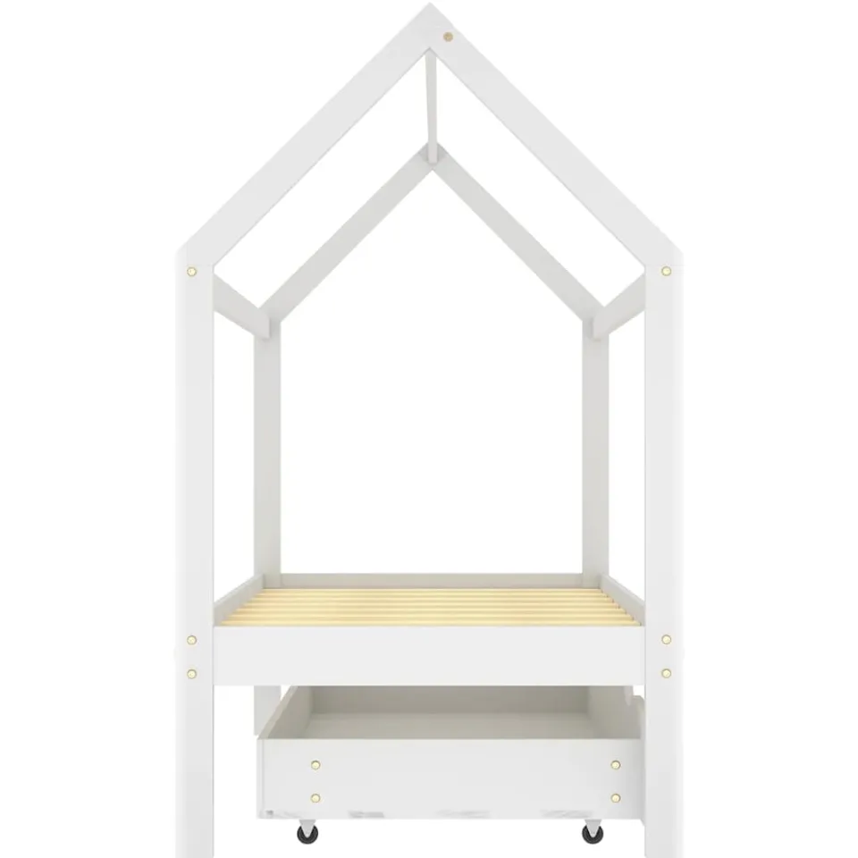 vidaXL Kinderbedframe met lade massief grenenhout wit 80x160 cm, foto 2