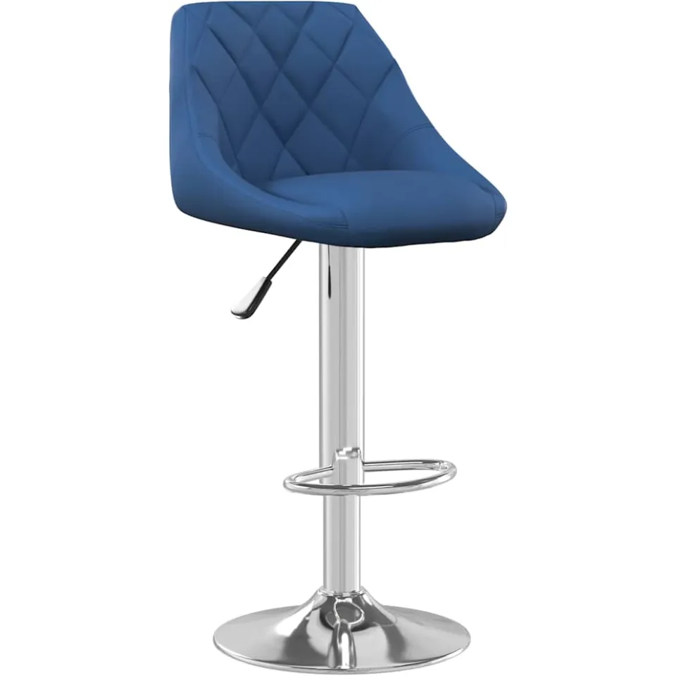 vidaXL Barkrukken 2 st fluweel blauw, foto 3