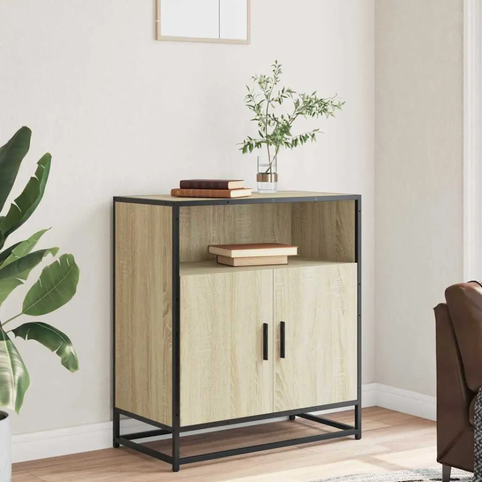 vidaXL Dressoir 68x35x76 cm bewerkt hout sonoma eikenkleurig, foto 2