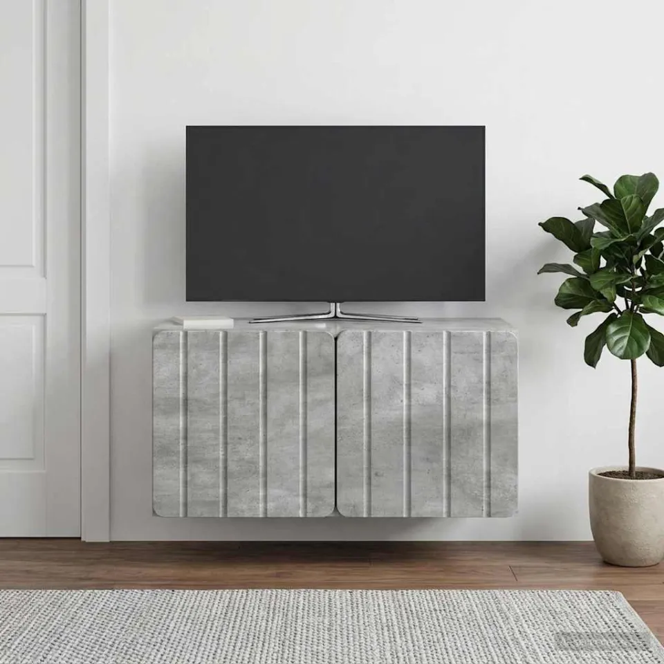 vidaXL Wandbeugel TV-kast 59,5 x 31 x 30 cm Betongrijs Bewerkt hout grijs, foto 4