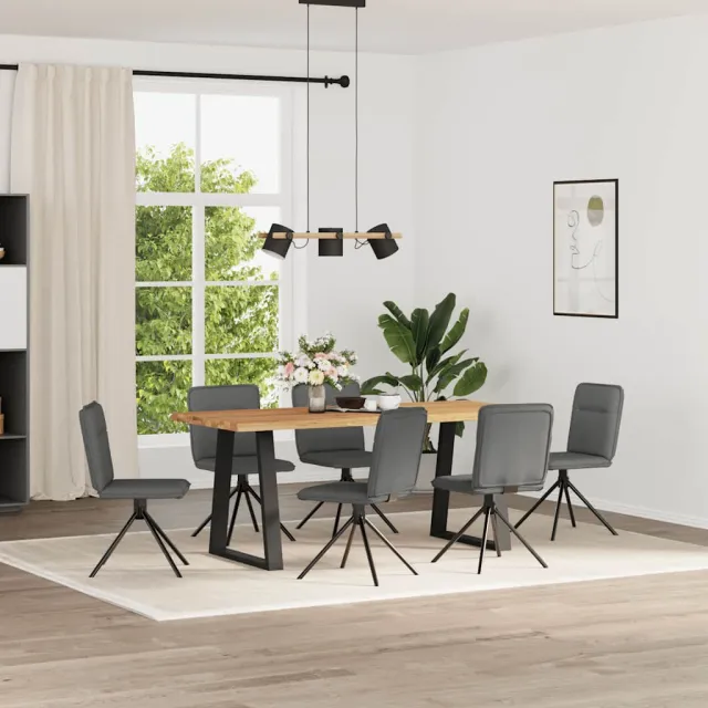 vidaXL Eetkamerstoelen 6 st stof donkergrijs