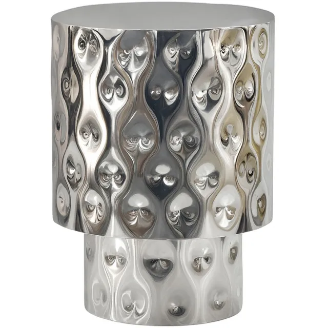 Wohnling Bijzettafel zilver aluminium rond 36 cm - WL7.544 Zie omschrijving