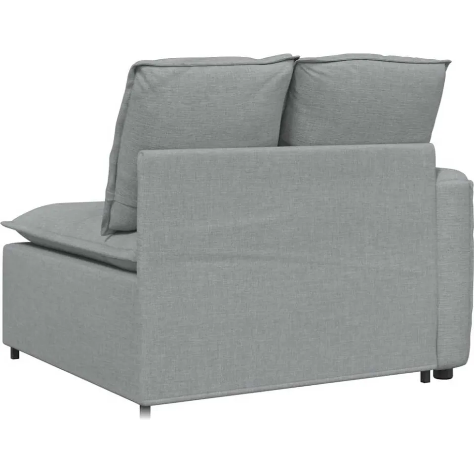 vidaXL Modulaire bank Armleuning eindmodule met kussens 100 cm grijs, foto 4