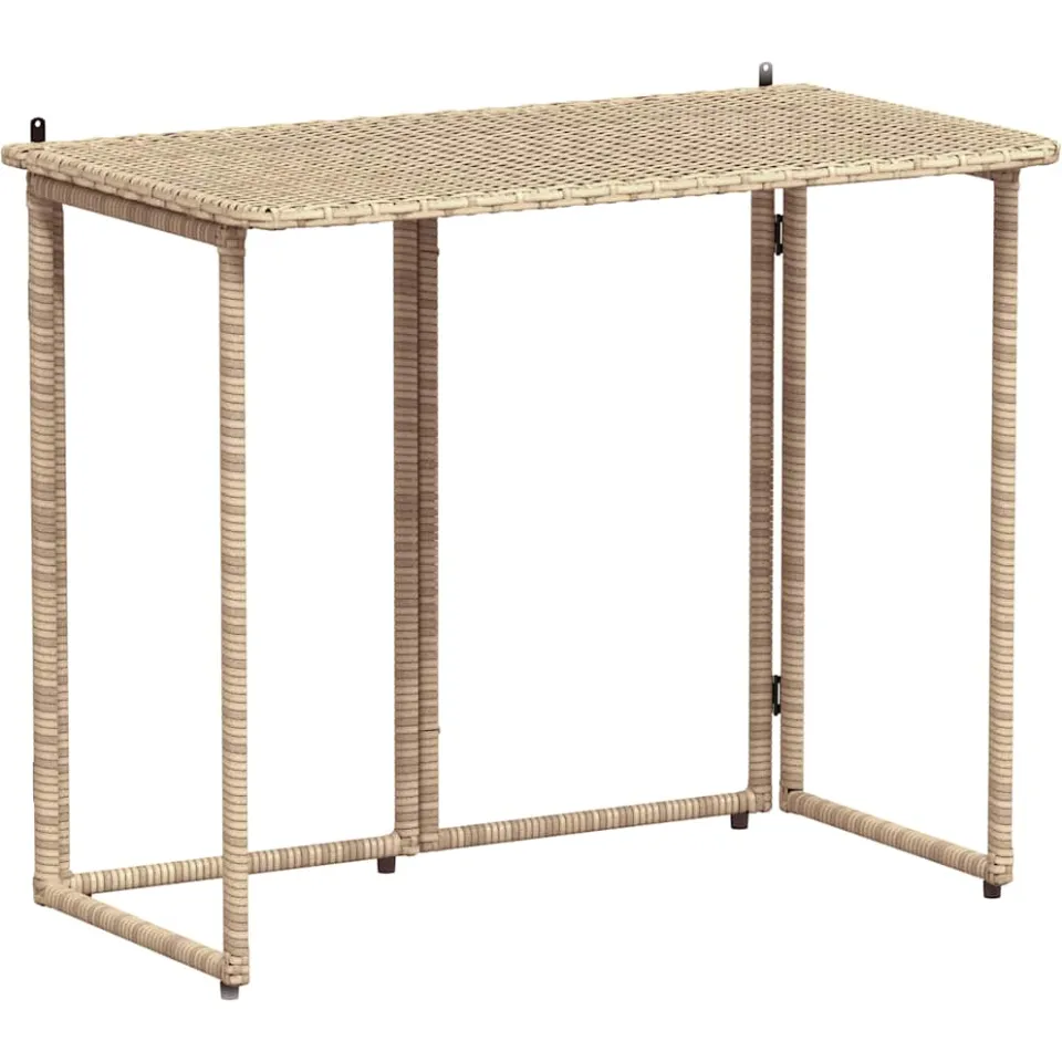 vidaXL Tuintafel inklapbaar 90x51x75 cm poly rattan beige, foto 4