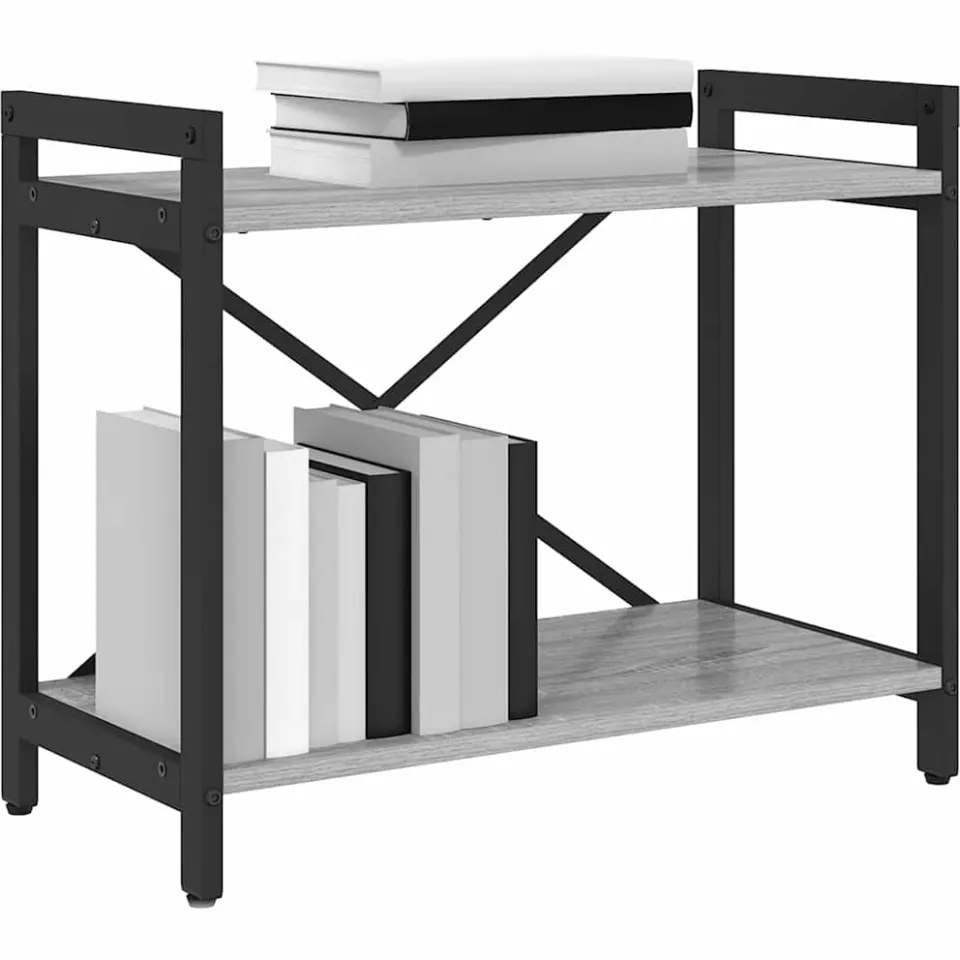 vidaXL Boekenkast 60 x 30 x 50 cm Bewerkt hout Grijs sonoma