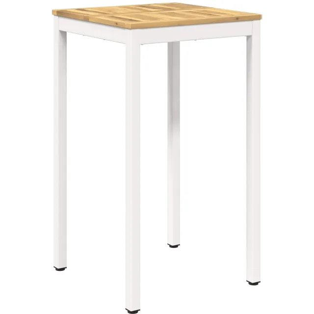 vidaXL Tuin - Bar - Tafel - NAARDEN - Witgewassen - 60 - x - 60,5 - x - 105 - cm