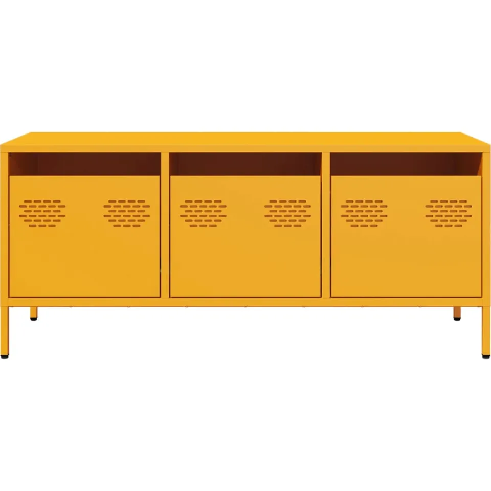 vidaXL Tv-meubel 101,5x39x43,5 cm koudgewalst staal mosterdgeel, foto 4