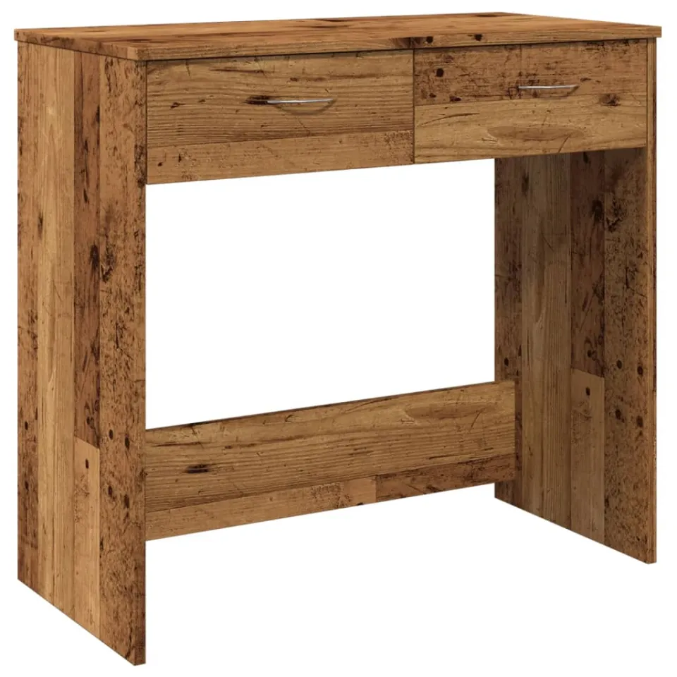 vidaXL Bureau 80x40x75 cm bewerkt hout oud houtkleurig bruin