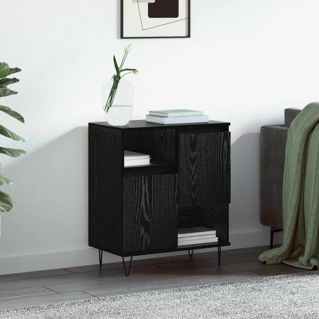 vidaXL Dressoir Zwart Eiken 60 x 35 x 70 cm, foto 2