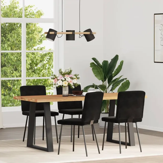 vidaXL Eetkamerstoelen 4 st fluweel zwart, foto 2