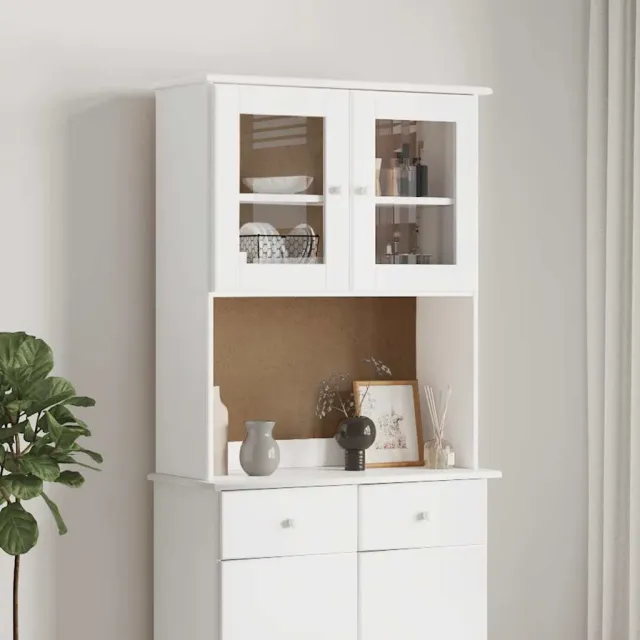vidaXL Opzetkast ALTA 77x30x92 cm massief grenenhout wit, foto 2