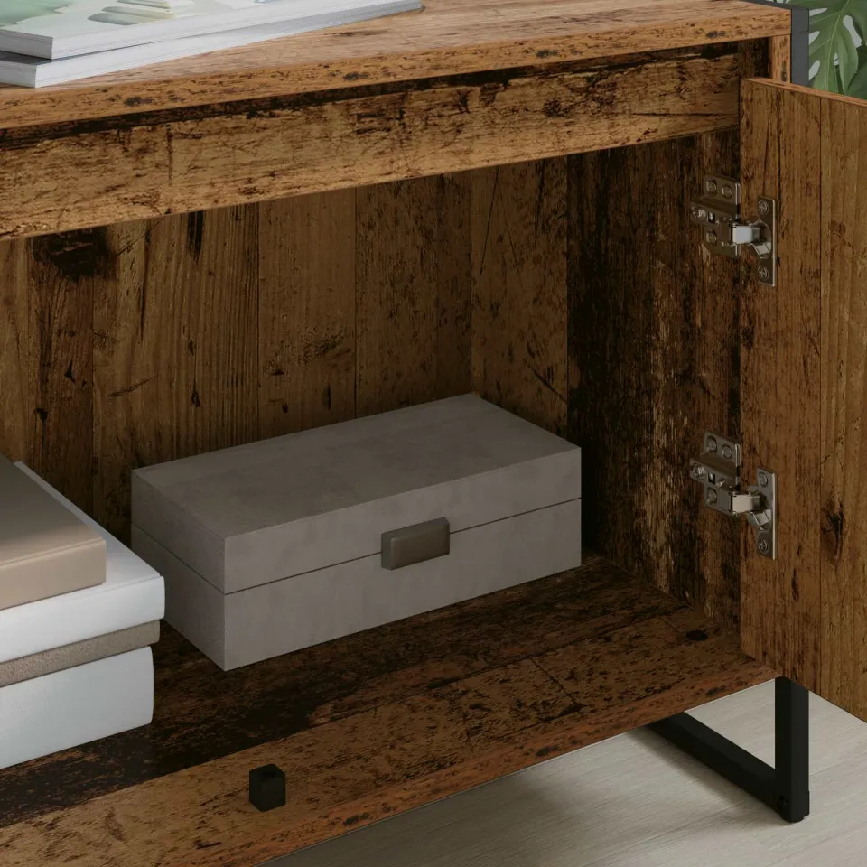 vidaXL TV-kast 140 x 36 x 49.5 cm Oud Hout Bewerkt hout bruin, foto 3
