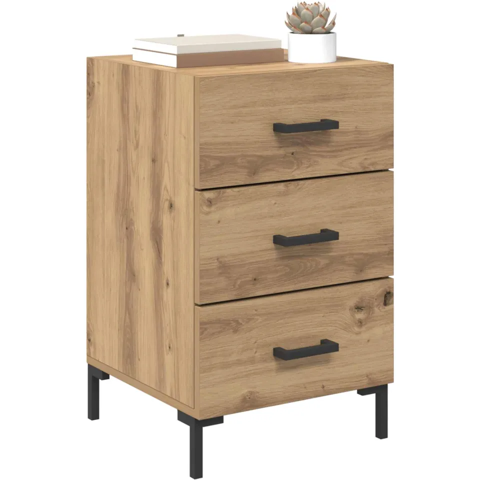 vidaXL Nachtkastje Artisan Eiken 40 x 40 x 66 cm Bewerkt hout Bruin