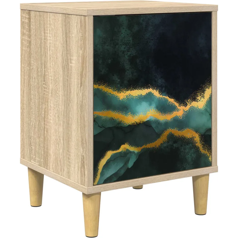 vidaXL Nachtkastje WIJHE Sonoma Eiken 36 x 33 x 50 cm Bewerkt hout, foto 3