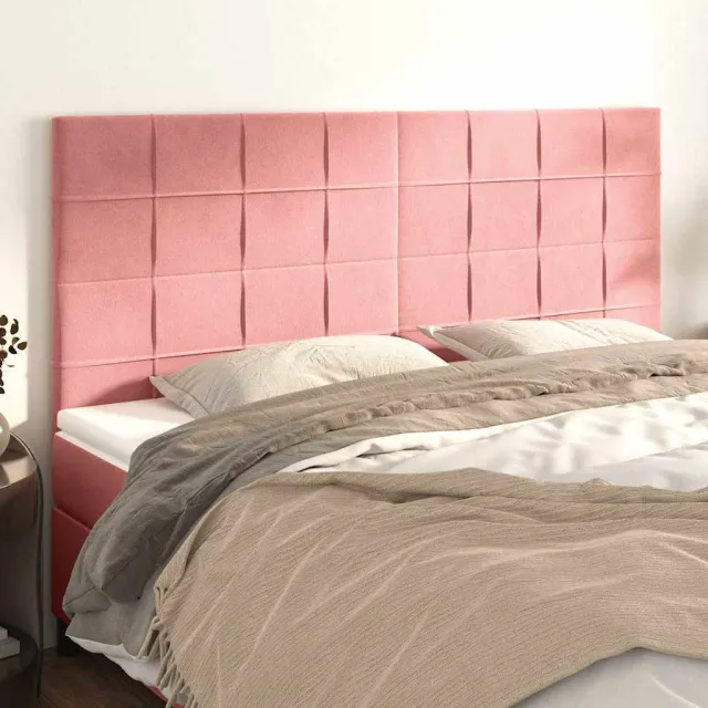 vidaXL Hoofdbord roze 180x5x118/128 cm fluweel