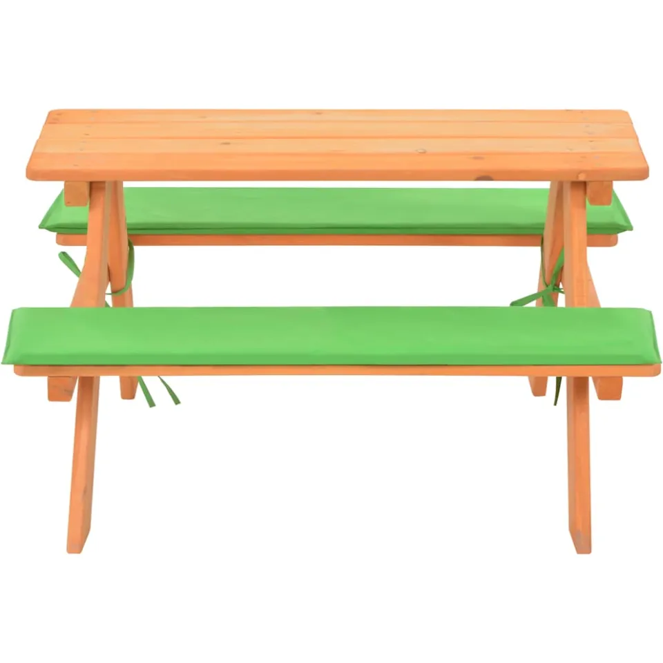 vidaXL Kinderpicknicktafel met banken 89x79x50 cm massief vurenhout bruin, foto 3