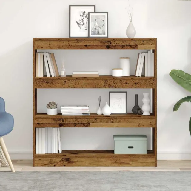 vidaXL Boekenkast 3-laags 100 x 30 x 103 cm Bewerkt hout Oud hout Bruin