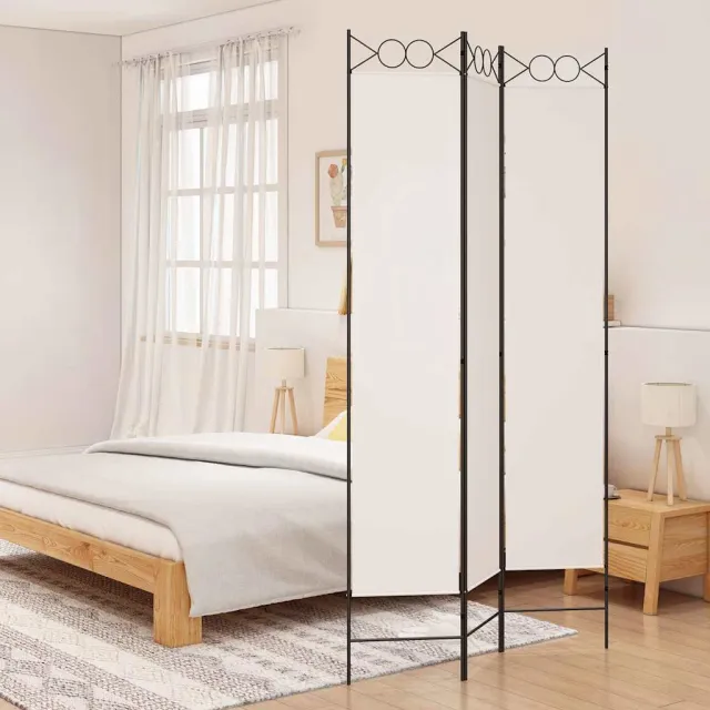 vidaXL Kamerscherm met 3 panelen 120x220 cm stof wit, foto 2