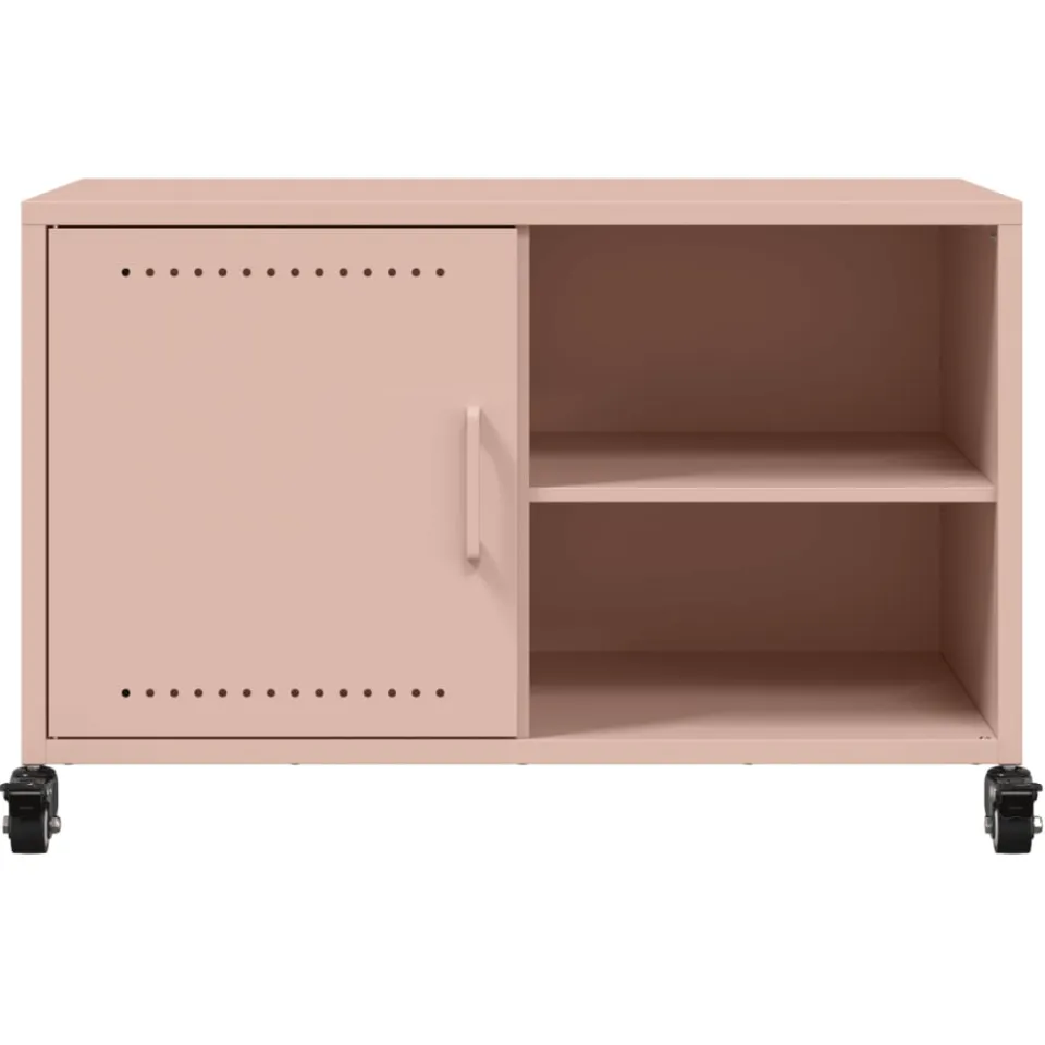 vidaXL Tv-meubel 68x39x43,5 cm staal roze, foto 4
