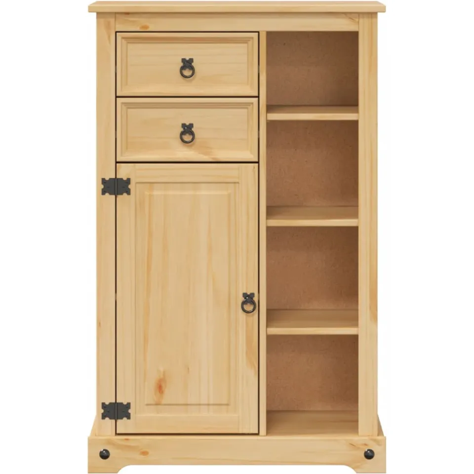 vidaXL Badkamerkast Corona 70x33x110 cm massief grenenhout bruin, foto 4