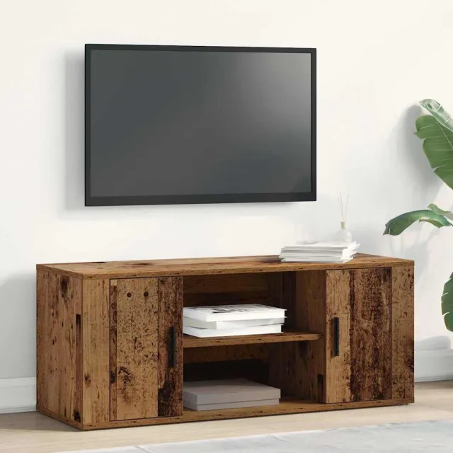 vidaXL TV-kast 100 x 35 x 40 cm Oud hout Bewerkt hout bruin, foto 2