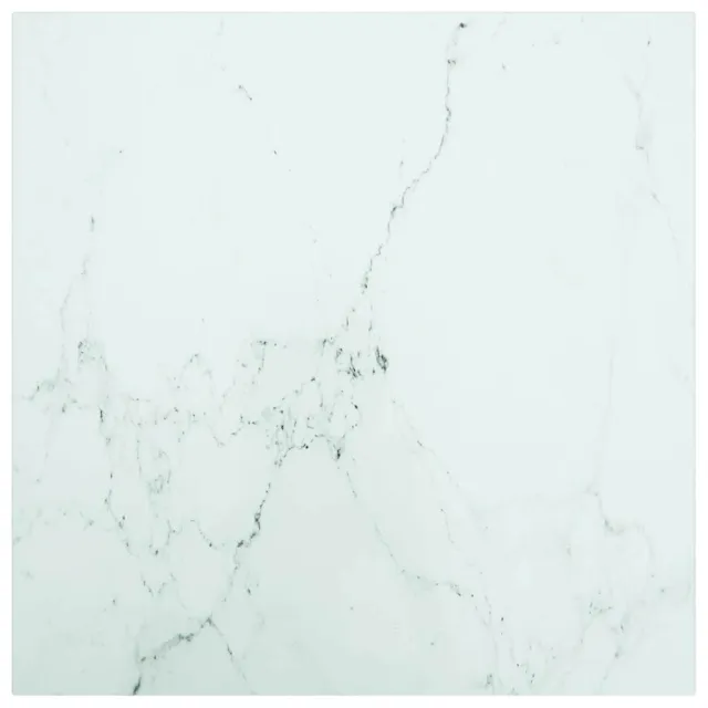 vidaXL Tafelblad 50x50 cm 6 mm gehard glas met marmeren design wit