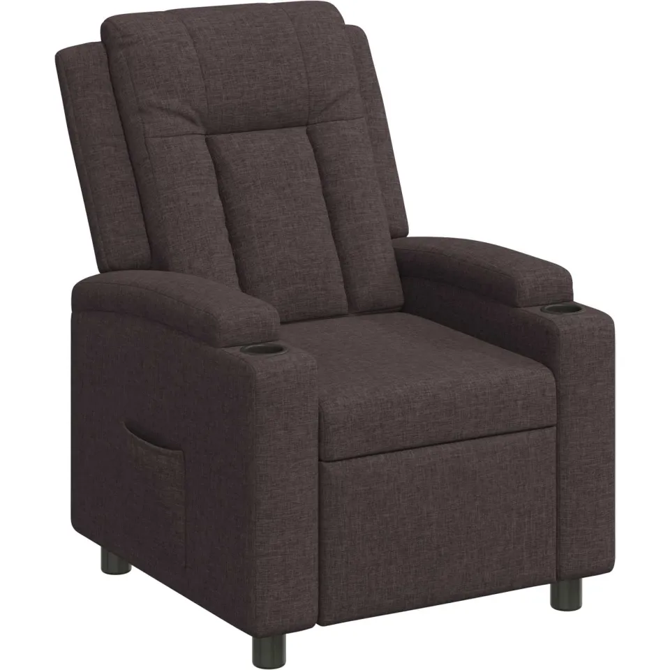 vidaXL Ligstoel Donkerbruin 75 x 95 x 100 cm Stof