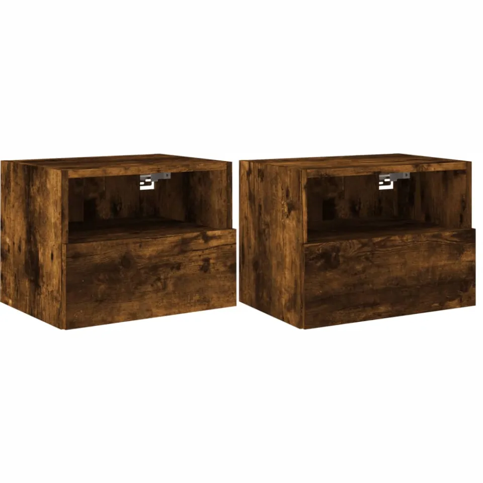 vidaXL Tv-wandmeubels 2 st 40x30x30 cm bewerkt hout gerookt eikenkleur Bruin