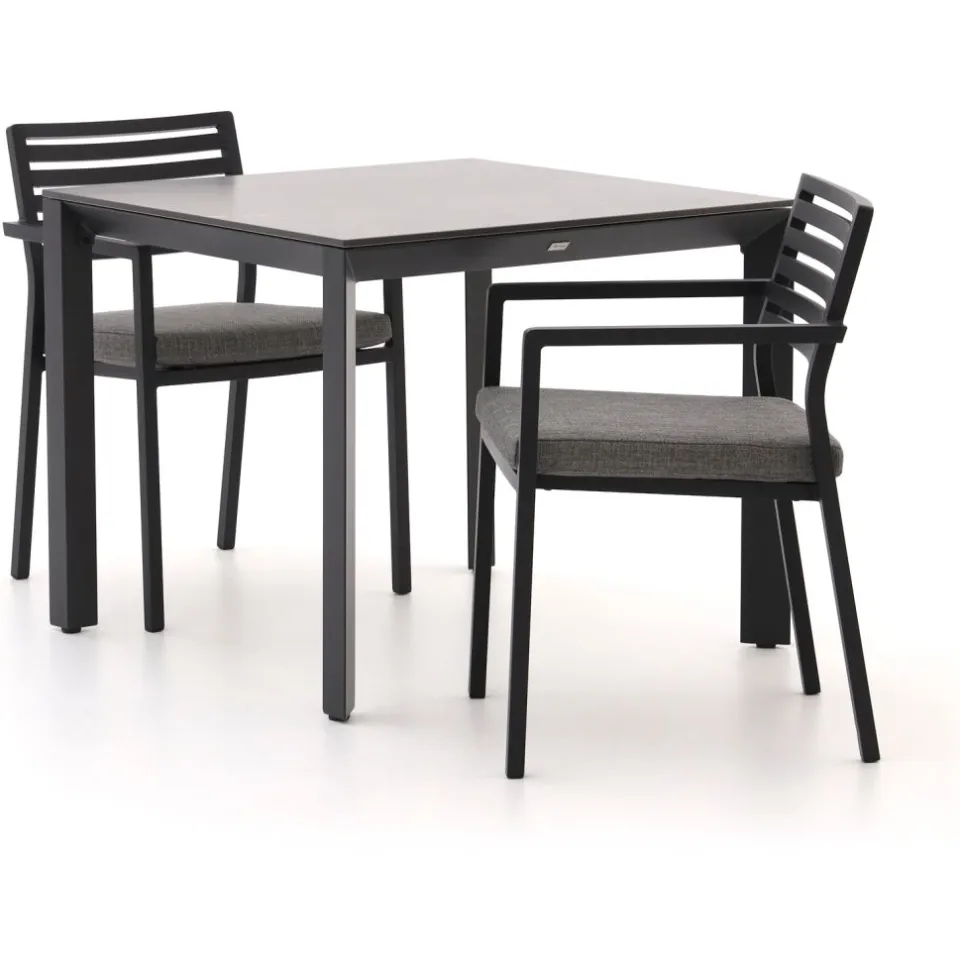Bellagio tuinmeubelen Bellagio Rumo/Sestino 90cm dining tuinset 3-delig stapelbaar grijs, foto 4