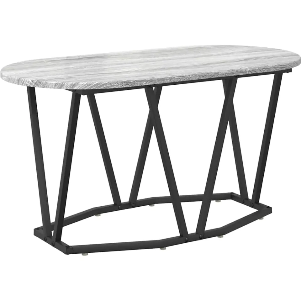 vidaXL Salontafel Grijs 80 x 40 x 40.5 cm Bewerkt hout en metaal, foto 3