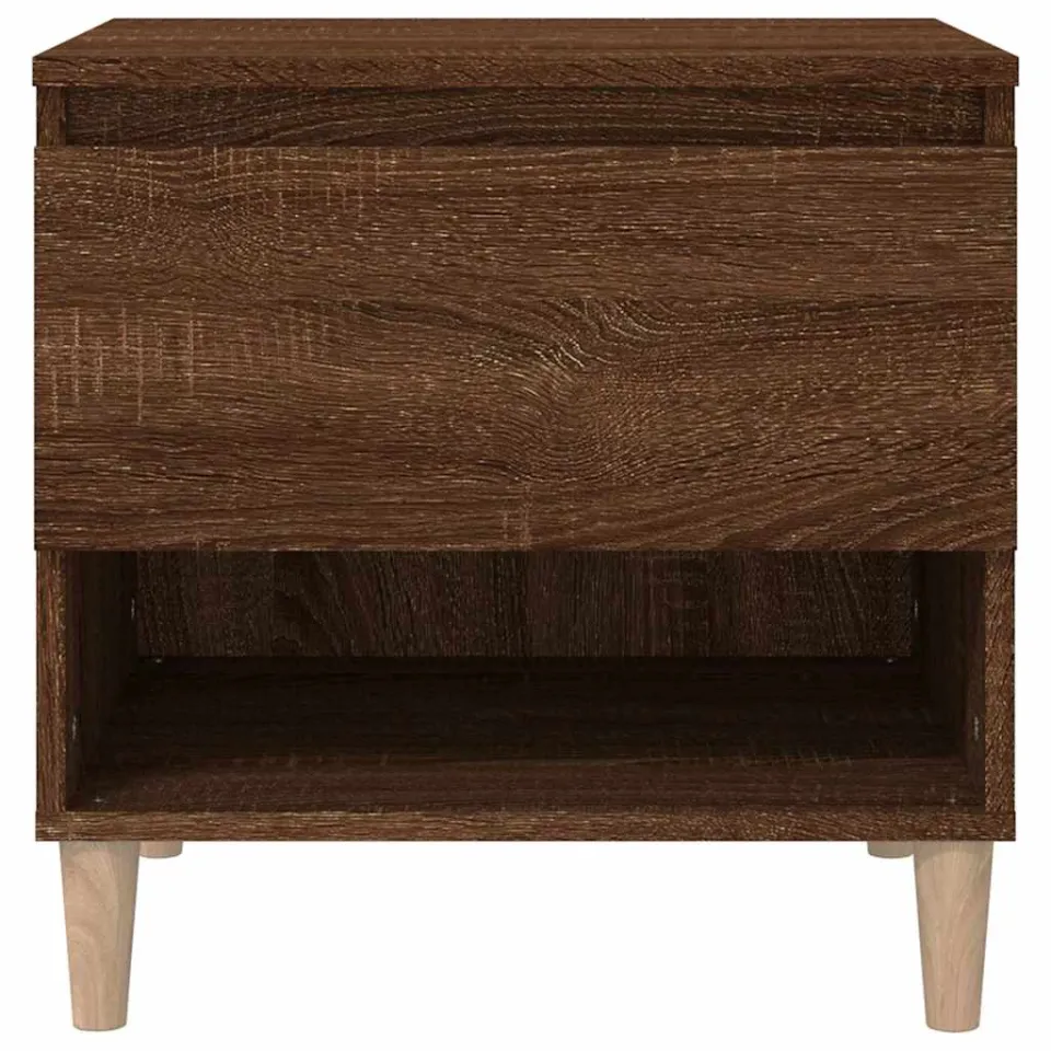 vidaXL Nachtkastjes 2 st 50x46x50 cm bewerkt hout bruin eikenkleur, foto 3