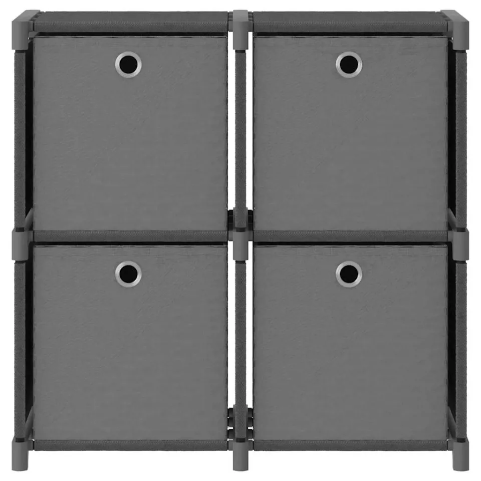 vidaXL Kast met 4 vakken met boxen 69x30x72,5 cm stof grijs, foto 2