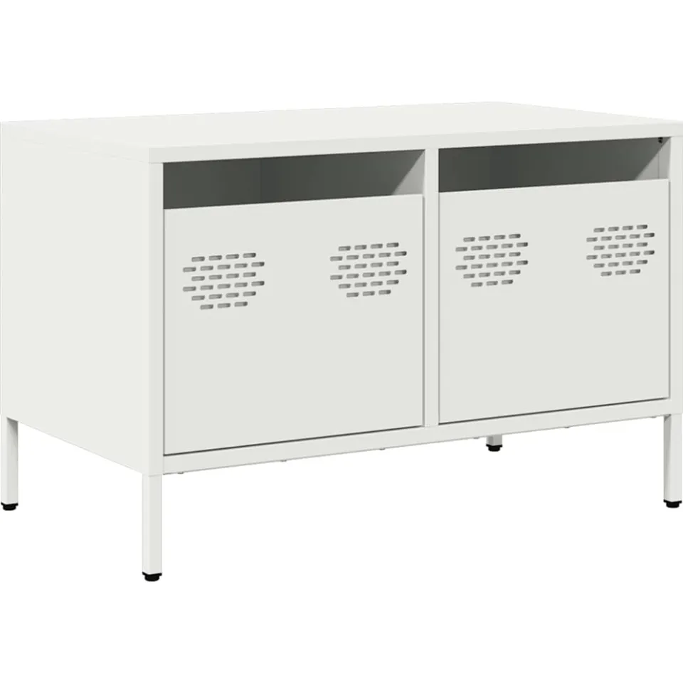 vidaXL Tv-meubel 68x39x43,5 cm koudgewalst staal wit, foto 3