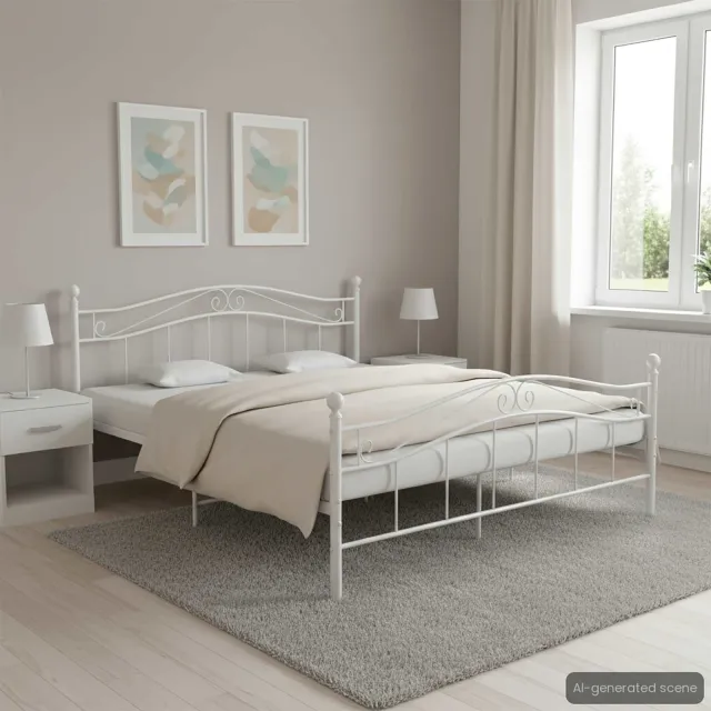vidaXL Bedframe metaal wit 200x200 cm